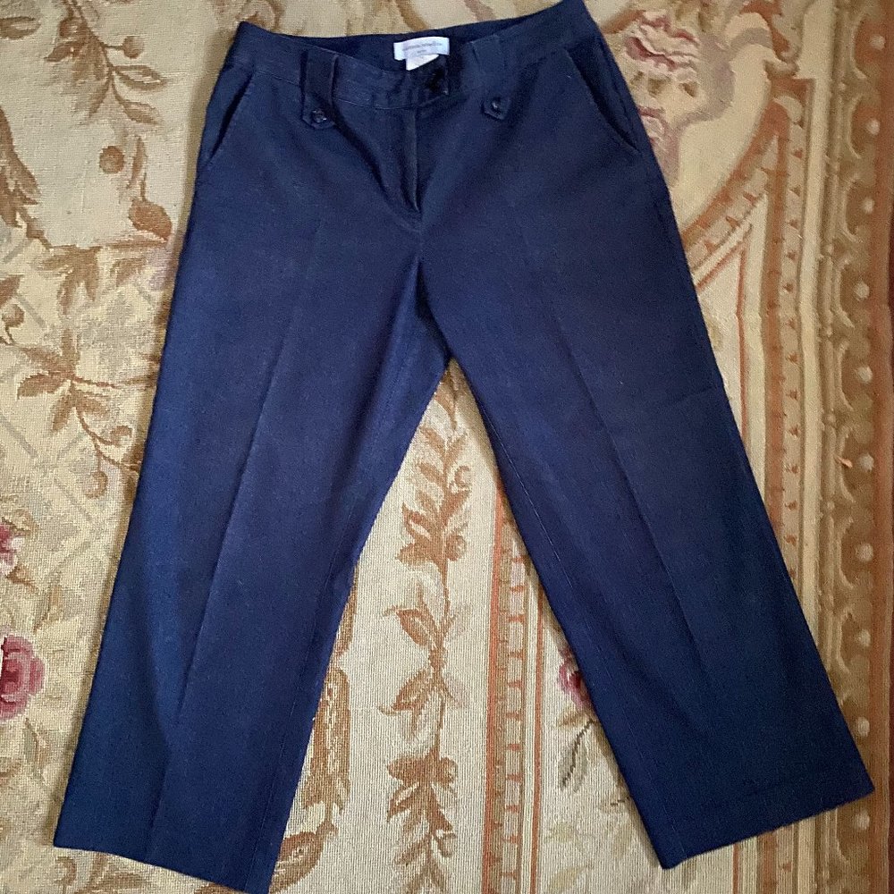 sutton studio black denim pleated jean